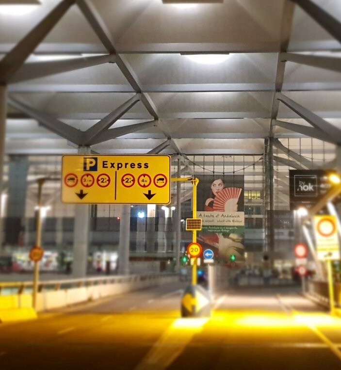 Malaga airport parking entrance